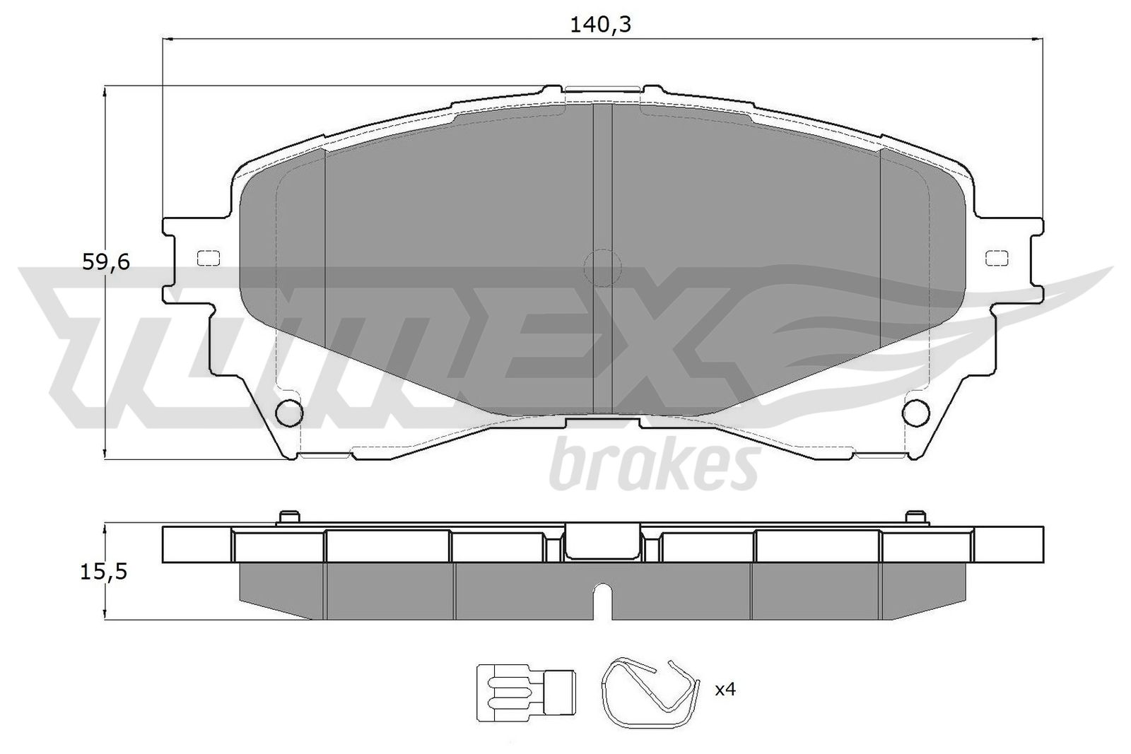 Sada brzdových platničiek kotúčovej brzdy TOMEX Brakes